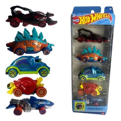 Kit Conjunto 5 Carrinhos Pack Hot Wheels Street Beasts 2023 1806