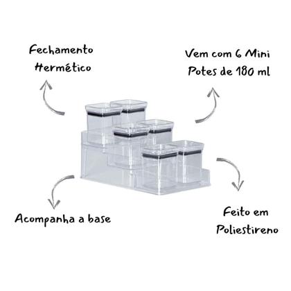 Imagem de Kit Conjunto  7 Porta Temperos Lumini Organizador Multiuso