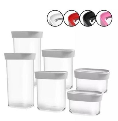 Imagem de Kit Conjunto Acrílico 9 Potes Herméticos Mantimentos Temperos