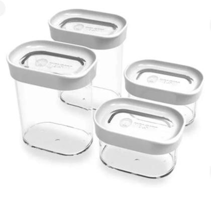 Imagem de Kit Conjunto Acrílico 9 Potes Herméticos Mantimentos Temperos