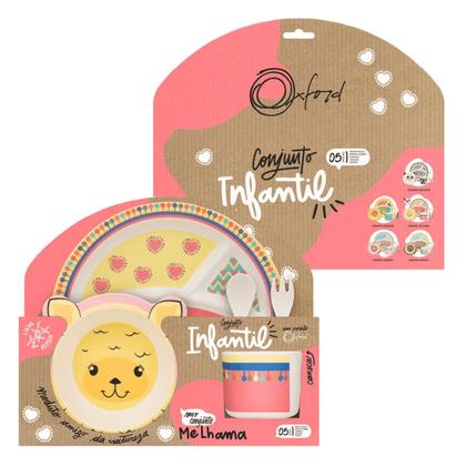 Imagem de Kit Conjunto Alimentação Bebê 5pcs Prato Infantil Introdução Alimentar