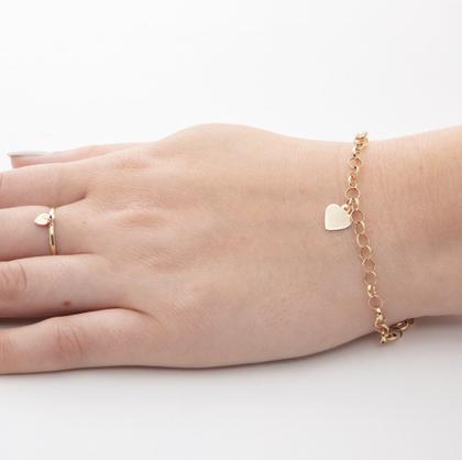 Imagem de Kit Conjunto Anel Pingente Mais Pulseira Portuguesa Ouro 10k