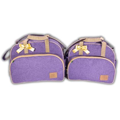 Imagem de Kit Conjunto Bolsas Maternidade Bebe Menina Menino Enxoval Com Laço e Trocador - 4 Peças - Linha Clean