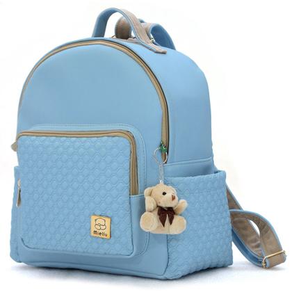 Imagem de Kit Conjunto Bolsas Maternidade Bebe Menina Menino Enxoval Miellu - Linha Pópeti- Bolsa G, Mochila e Trocador - 3 peças