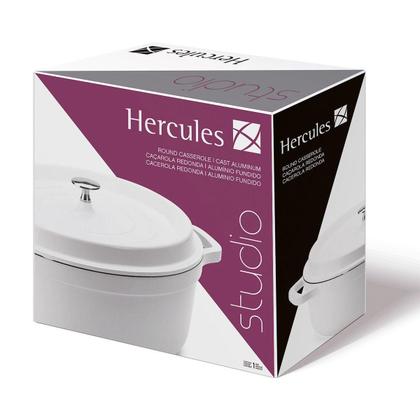 Imagem de Kit Conjunto Caçarola Hercules Revestimento Ceramico Indução Branca 3L + 4,3L + 6,8L