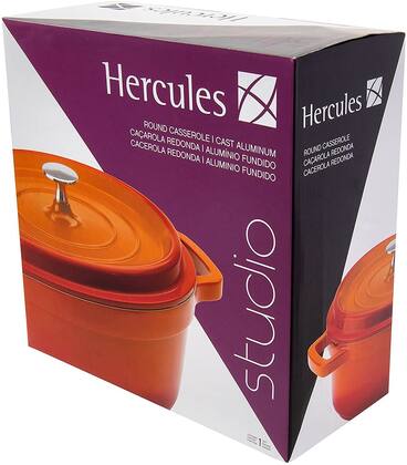 Imagem de Kit Conjunto Caçarola Hercules Revestimento Ceramico Indução Laranja 4,3L + 6,8L