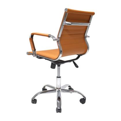 Imagem de Kit Conjunto Cadeira de Escritório Presidente Alta Com 2 Cadeiras de Escritório Diretor Baixa Eames Eiffel Esteirinha Caramelo