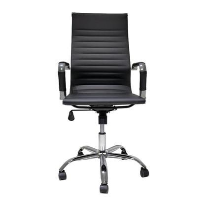Imagem de Kit Conjunto Cadeira de Escritório Presidente Eames + 2 Cadeiras Interlocutor Fixas Preta