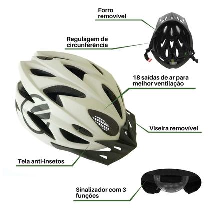 Imagem de Kit Conjunto Ciclismo Camisa e Bermuda Proteção UV + Capacete Ciclismo + Óculos Esportivo + Manguito + Bandana