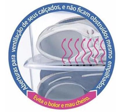 Imagem de Kit Conjunto De Caixas Organizadoras Para Sapato Transparente Com Tampa 5 peças