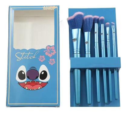 Imagem de Kit Conjunto De Pinceis Maquiagem Stitch Angel Com 6 Peças