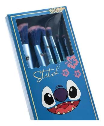 Imagem de Kit Conjunto De Pinceis Maquiagem Stitch Angel Com 6 Peças