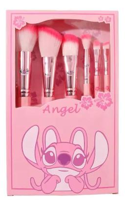 Imagem de Kit Conjunto De Pinceis Maquiagem Stitch Angel Com 6 Peças
