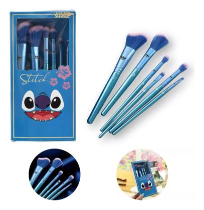Imagem de Kit Conjunto De Pinceis Maquiagem Stitch Angel Com 6 Peças