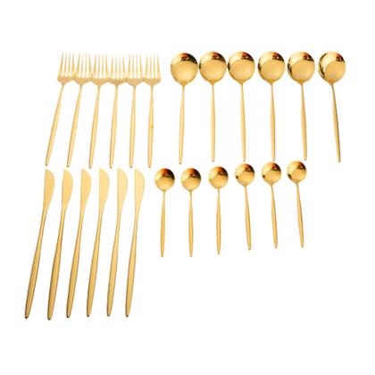 Imagem de Kit Conjunto de Talheres Dourado Aço Inoxidável 48 Peças Luxo Mesa Posta com Garfo Faca Colher de Sopa e Chá