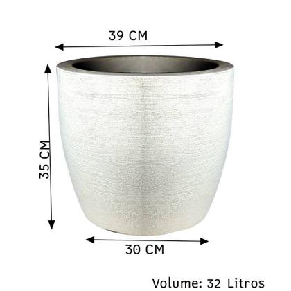 Imagem de Kit Conjunto de Vasos de Planta P, M e G, Polietileno Resistente para Ambiente Externo com Proteção UV