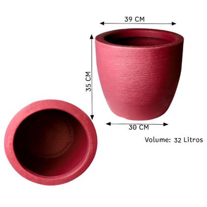 Imagem de Kit Conjunto de Vasos de Planta P, M e G, Polietileno Resistente para Ambiente Externo com Proteção UV
