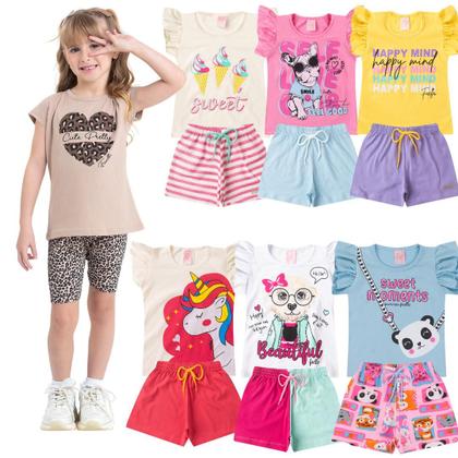 Imagem de Kit Conjunto Infantil Verão Menina Com 5 Conjuntos Sortidos