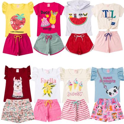 Imagem de Kit Conjunto Infantil Verão Menina Com 5 Conjuntos Sortidos