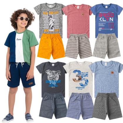Imagem de Kit Conjunto Infantil Verão Menino Com 2 Conjuntos Sortidos