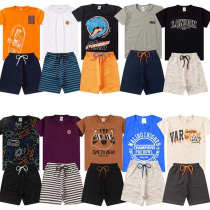 Imagem de Kit Conjunto Infantil Verão Menino Com 2 Conjuntos Sortidos