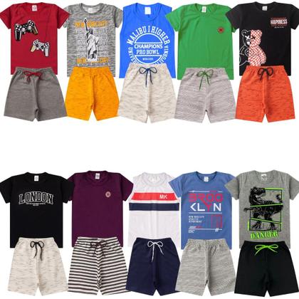 Imagem de Kit Conjunto Infantil Verão Menino Com 2 Conjuntos Sortidos
