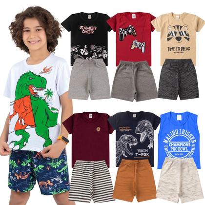 Imagem de Kit Conjunto Infantil Verão Menino Com 2 Conjuntos Sortidos