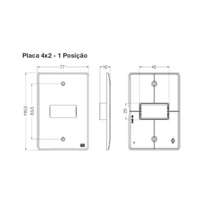Imagem de Kit Conjunto Interruptor 4x2  1 módulo 2P+T 20A 250V