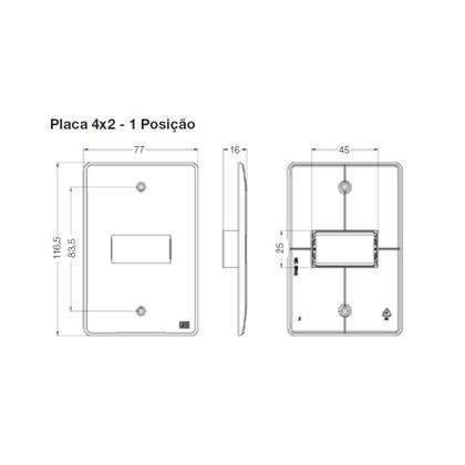Imagem de Kit Conjunto Interruptor 4x2  1 Tecla Paralelo 10A 250V