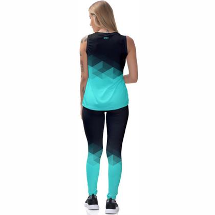 Imagem de Kit Conjunto Legging Feminina Cós Alto Fitness Blusa Regata Dry Academia Treino Esporte