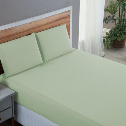 Imagem de Kit Conjunto Lençol Casal com Fronhas 4 Peças Roupa de Cama Box 200 Fios Algodão
