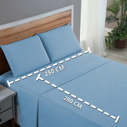 Imagem de Kit Conjunto Lençol King com Fronhas 4 Peças Roupa de Cama Box 200 Fios Algodão