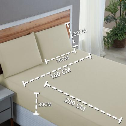 Imagem de Kit Conjunto Lençol Queen com Fronhas 4 Peças Roupa de Cama Box 200 Fios Algodão