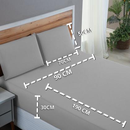 Imagem de Kit Conjunto Lençol Solteiro com Fronha 3 Peças Roupa de Cama Box 200 Fios Algodão