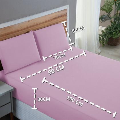 Imagem de Kit Conjunto Lençol Solteiro com Fronha 3 Peças Roupa de Cama Box 200 Fios Algodão