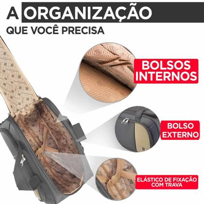 Imagem de Kit Conjunto Mala Sacola Viagem Santino Dubai SLS3 G M P