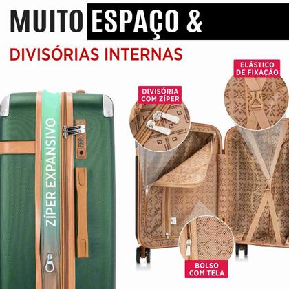 Imagem de Kit Conjunto Mala Viagem Santino B182 Expansor 360 Tsa G M P