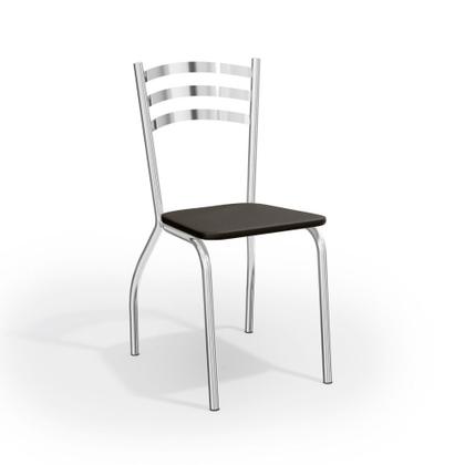 Imagem de Kit Conjunto Mesa Quadrada 4 Cadeiras 90 x 90 cm Sala de Jantar Cozinha Vidro Metal Cromado Preto