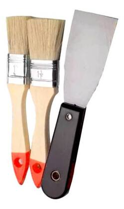 Imagem de Kit Conjunto Pinceis Com Espatula Jogo Pintura Profissional