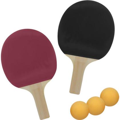 Imagem de Kit Conjunto Ping Pong 2 raquetes + 3 bolas - Belfix