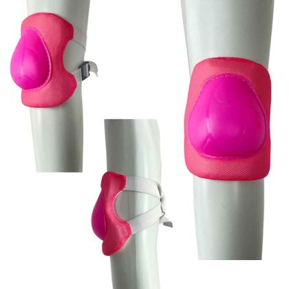 Imagem de Kit Conjunto Proteção Segurança Infantil Zippy Toys Capacete Joelheiras Cotoveleiras Rosa Menina Skate Patins Patinete