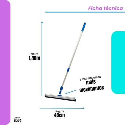 Imagem de Kit conjunto rodo twister 48cm com cabo alumínio telescópico bralímpia