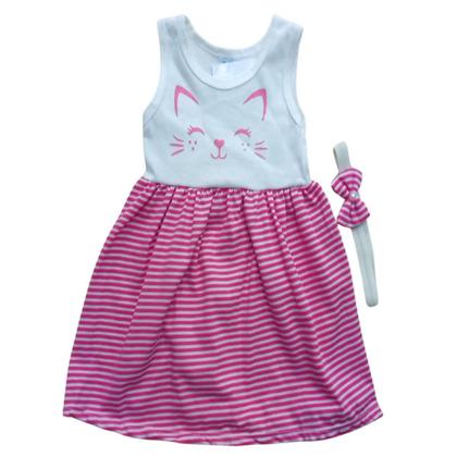 Imagem de Kit Conjunto Vestido Bebe Body e Shorts Menina Estampas Bordadas