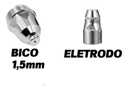 Imagem de Kit Consumíveis Tocha Corte Plasma P80: 15 un. Bico - 15 un. Eletrodo