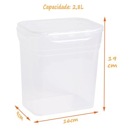 Imagem de Kit Container Pote Hermetico Retangular Alto 900ml 2,8/4,5L