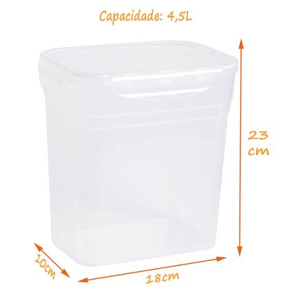 Imagem de Kit Container Pote Hermetico Retangular Alto 900ml 2,8/4,5L