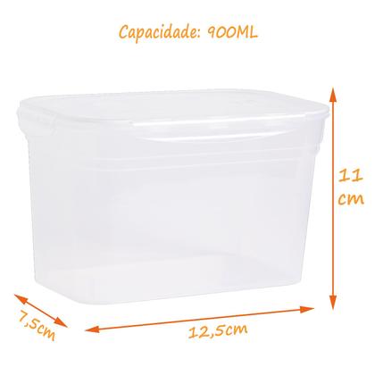 Imagem de Kit Container Pote Hermetico Retangular Alto 900ml 2,8/4,5L