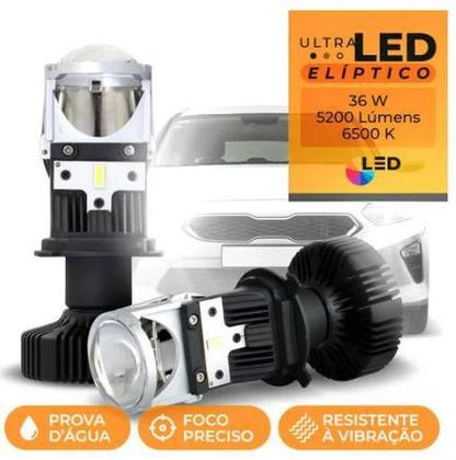 Imagem de Kit Conversão Led Elíptico Lâmpada H4 6500K 12V 5200 Lúmens Projetor Canhão Elíptico Shocklight