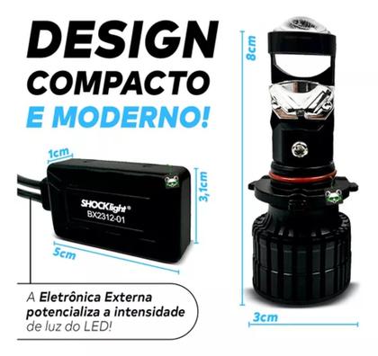 Imagem de Kit conversao led eliptico projetor h4 h7 h11 hb4 6500k 12v 36w  - ShockLight