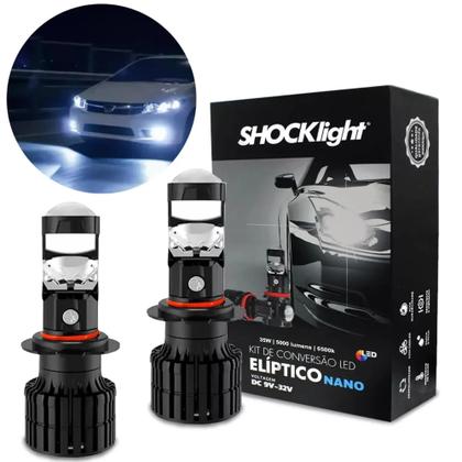Imagem de Kit conversao led eliptico projetor h4 h7 h11 hb4 6500k 12v 36w  - ShockLight